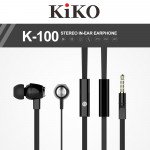 Wholesale KIKO K-100 HD Stereo Earphone Headset with Mic (K-100 Black)